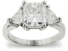 Trillium Radiant Three Stone Diamond Engagement Ring