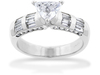 1.97 Carat Baguette Round Diamond Engagement Ring