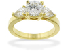 1.31 Carat Round Three Stone Diamond Engagement Ring