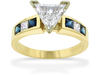1.50 Carat Trillium Shape Diamond Sapphire Engagement Ring