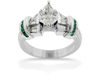 Marquise Diamond & Emerald Engagement Ring