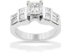 1.90 Carat Baguette Invisible Diamond Engagement Ring
