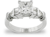2.00 Carat Trillium Baguette Diamond Engagement Ring