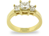 1.33 Carat Princess Three Stone Diamond Engagement Ring