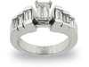 Emerald Cut Baguette Diamond Engagement Ring