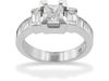 2.23 Carat Princess Baguette Diamond Engagement Ring