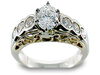Oval Round Bezel Diamond Engagement Ring