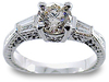 Round Filigree Diamond Engagement Ring