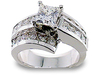 Princess Round Channel Diamond Engagement Ring