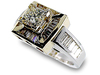 2.70 Carat Princess Channel Baguette Diamond Engagement Ring
