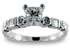 Princess Round Bezel Diamond Engagement Ring