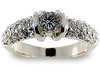 Round Pave Diamond Engagement Ring