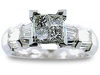 1.40 Carat Princess Illusion Baguette Diamond Engagement Ring
