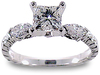 1.35 Carat Princess Marquise Diamond Engagement Ring