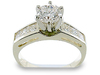 1.35 Carat Round Princess Channel Diamond Engagement Ring