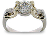 Round Three Stone Diamond Engagement Ring