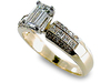 1.12 Carat Emerald Cut Pave Channel Diamond Engagement Ring
