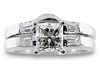 0.80 Carat Princess Baguette Diamond Engagement Ring