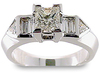 1.08 Carat Princess Trillium Bezel Diamond Engagement Ring