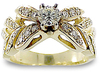 Petal Pave Round Diamond Engagement Ring