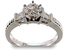 0.96 Carat Round Diamond Baguette Engagement Ring