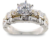 2.50 Carat Round Baguette Diamond Engagement Ring