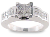 1.32 Carat Princess Invisible Illusion Diamond Engagement Ring