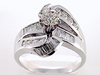 2.35 Carat Round Baguette Channel Diamond Engagement Ring