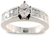 Marquise Invisible Baguette Diamond Engagement Ring