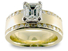 3.00 Carat Round Emerald Cut Diamond Engagement Ring