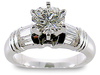 1.59 Carat Round Baguette Diamond Engagement Ring