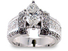 Pave Invisible Diamond Engagement Ring