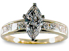 Marquise Princess Channel Diamond Engagement Ring