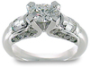1.67 Carat Round Baguette Diamond Engagement Ring