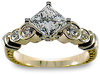1.45 Carat Bezel Princess Diamond Engagement Ring