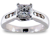 Stoning Princess Round Channel Diamond Engagement Ring