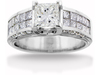 Invisible Pave Diamond Engagement Ring