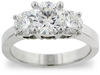 2.45 Carat Three Stone Round Diamond Engagement Ring