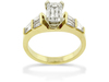 Baguette Emerald Cut Diamond Engagement Ring