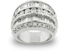 Channel Pave Baguette Diamond Anniversary Ring