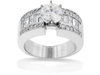 Baguette Invisible Pave Diamond Engagement Ring