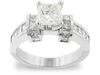 2.61 Carat Princess Channel Diamond Engagement Ring