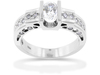 Oval Bezel Pave Diamond Engagement Ring