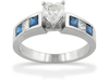1.00 Carat Heart Shape Diamond Sapphire Engagement Ring