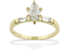 0.91 Carat Marquise Baguette Diamond Engagement Ring