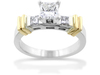 0.97 Carat Princess Channel Diamond Engagement Ring