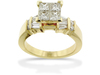 Baguette Round Illusion Diamond Engagement Ring