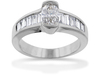 Baguette Oval Diamond Engagement Ring
