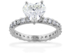 Heart Pave Diamond Eternity Engagement Ring