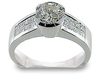 Round Princess Invisible Diamond Engagement Ring